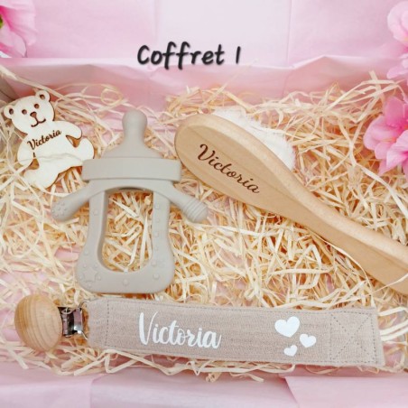 Coffret naissance cadeau, set coffret enfant : Set Beige