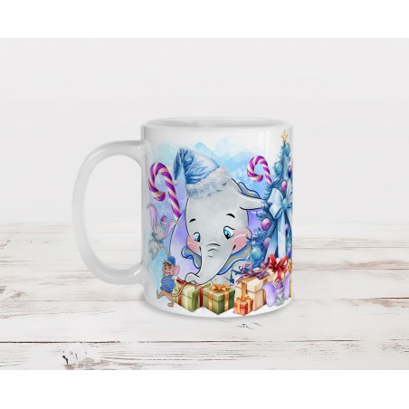 Mug personnalisé, tasse personnalisable: Dumbo l'éléphant Noël