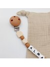 Attache tétine personnalisée, silicone, cadeau naissance, bébé, Camel Ours