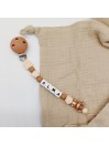 Attache tétine personnalisée, silicone, cadeau naissance, bébé, Camel Ours