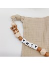 Attache tétine personnalisée, silicone, cadeau naissance, bébé, Camel Ours