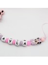 Attache tétine personnalisée, Bébé Minnie. Silicone, cadeau naissance, bébé.