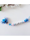 Attache tétine personnalisée, Stitch. Silicone, cadeau naissance, bébé.