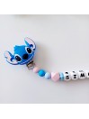 Attache tétine personnalisée, Stitch. Silicone, cadeau naissance, bébé.
