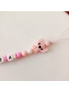 Attache tétine personnalisée, Angel. Silicone, cadeau naissance, bébé.