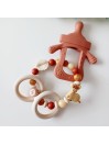 Coffret attache tétine et anneau-hochet personnalisés, bois naturel. Cadeau naissance, bébé, Bambi.