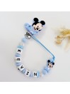 Attache tétine personnalisée, Bébé Mickey. Silicone, cadeau naissance, bébé.