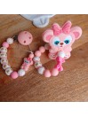 Anneau de dentition personnalisée, hochet, silicone. Cadeau naissance, bébé.
