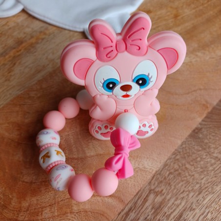 Anneau de dentition personnalisée, hochet, silicone. Cadeau naissance, bébé.