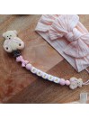 Attache tétine personnalisée, silicone, cadeau naissance, bébé, Erika
