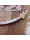 Attache tétine personnalisée, silicone, cadeau naissance, bébé, Erika