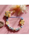 Attache tétine personnalisée - Simba - Roi lion - attache sucette prénom - anneau de dentition