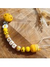 Attache tétine personnalisée, silicone, cadeau naissance, bébé, Abeilles