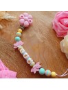 Attache tétine personnalisée, silicone, cadeau naissance, bébé, Printemps