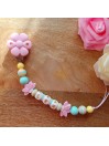 Attache tétine personnalisée, silicone, cadeau naissance, bébé, Printemps