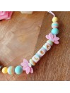 Attache tétine personnalisée, silicone, cadeau naissance, bébé, Printemps