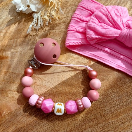 Attache tétine personnalisée, silicone, cadeau naissance, bébé.