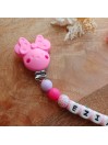 Attache tétine personnalisée, silicone, cadeau naissance, bébé, Minnie