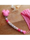 Attache tétine personnalisée, silicone, cadeau naissance, bébé, Minnie