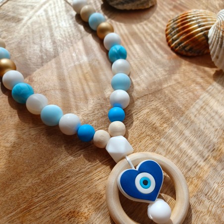 Collier d'allaitement personnalisée, silicone, cadeau naissance, Mykonos