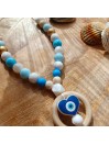 Collier d'allaitement personnalisée, silicone, cadeau naissance, Mykonos