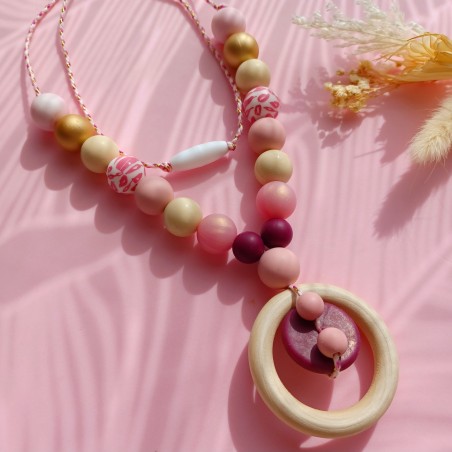 Collier d'allaitement personnalisée, silicone, cadeau naissance, Praga