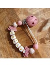 Attache tétine personnalisée, silicone, cadeau naissance, bébé, Blush