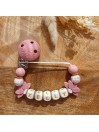 Attache tétine personnalisée, silicone, cadeau naissance, bébé, Blush