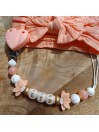 Attache tétine personnalisée, silicone, cadeau naissance, bébé, Orange