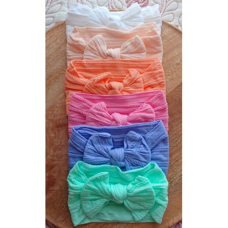 Bandeau serre tête bébé. Bandeau gros noeud. Cadeau de naissance. Rose