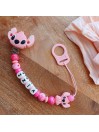 Attache tétine personnalisée, silicone, cadeau naissance, Angel.