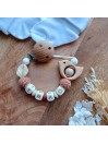 Attache sucette personnalisée, silicone, cadeau naissance, bébé, Oiseau