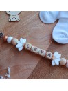 Attache sucette personnalisée, silicone, cadeau naissance, bébé, Coeur pailletes