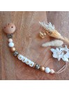 Attache sucette personnalisée, silicone, cadeau naissance, bébé, Léopard chic