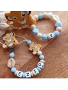 Attache tétine personnalisée - Simba - Roi lion - attache sucette prénom - anneau de dentition