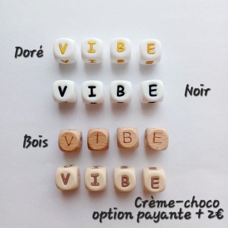 Prénom en lettres en silicone Crème-Choco