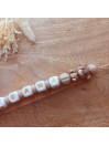 Attache sucette personnalisée en silicone, marron brown beige ours, prénom enfant.