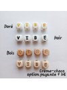 Attache sucette personnalisée en silicone, beige crème blanc, prénom enfant.