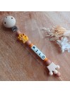 Attache sucette personnalisée en silicone, Simba lettres Fluorescentes, lumineuses, prénom enfant.