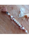 Attache tétine personnalisée, silicone, cadeau naissance, bébé, Lana Noeud Choco