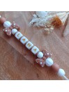 Attache tétine personnalisée, silicone, cadeau naissance, bébé, Lana Noeud Choco