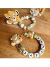 Attache tétine personnalisée - Simba - Roi lion Vert- attache sucette prénom - anneau de dentition