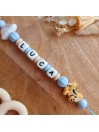 Attache tétine personnalisée, silicone, cadeau naissance, bébé, Chien Pluto garçon