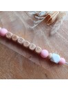 Attache tétine personnalisée, silicone, cadeau naissance, bébé, Clip bois fille