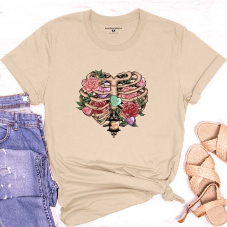 Tee-Shirt Manches courtes: Coeur Squelette