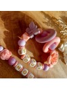 Attache sucette personnalisée en silicone, anneau de dentition, prénom enfant.