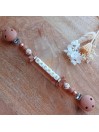 Attache doudou personnalisée en silicone, choco marron, prénom enfant.