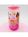 Canette en verre givré dégradé: Les Princesses.