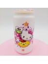 Canette en verre: Hello Kitty.