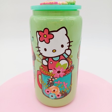 Canette en verre : Hello Kitty